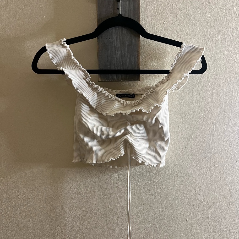 White off shoulder top